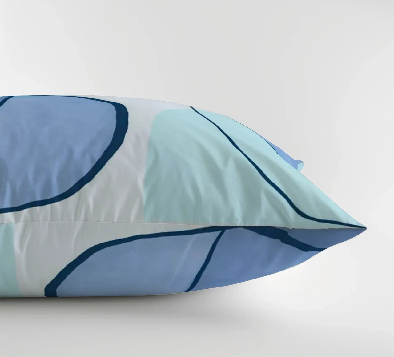 Abstract Line Art Ocean Blue cuscino da Andrea Haase Contemporary Timeless