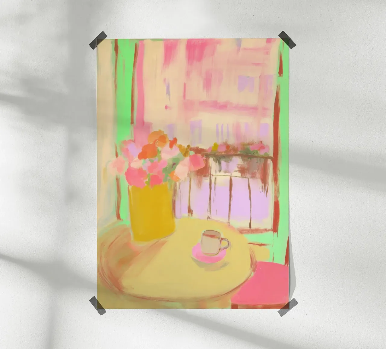 Natura morta con fiori e tazza carta hahnemühle da Bright Horizons