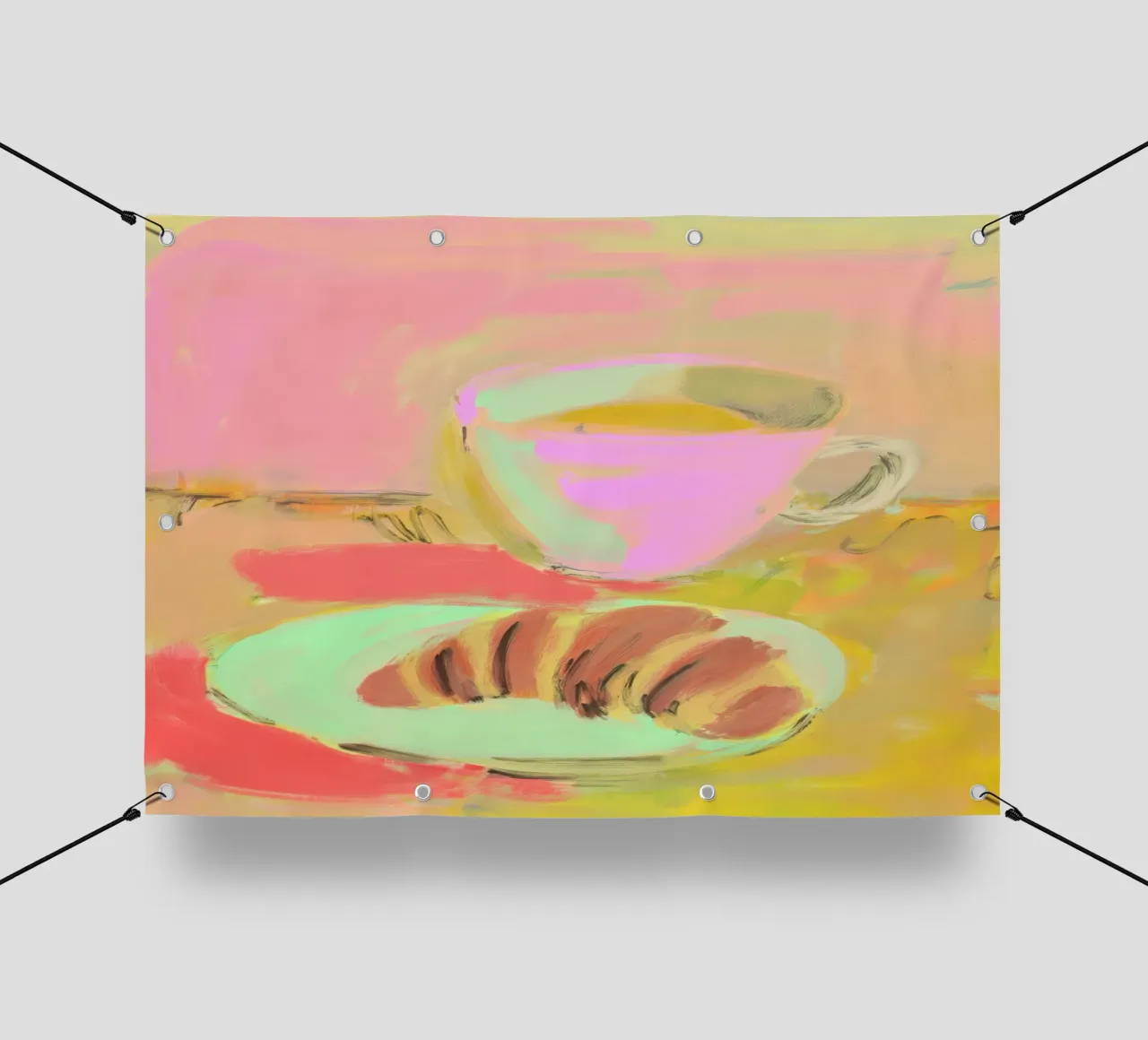 Natura morta con tazza e pasticcino telo in pvc da Bright Horizons