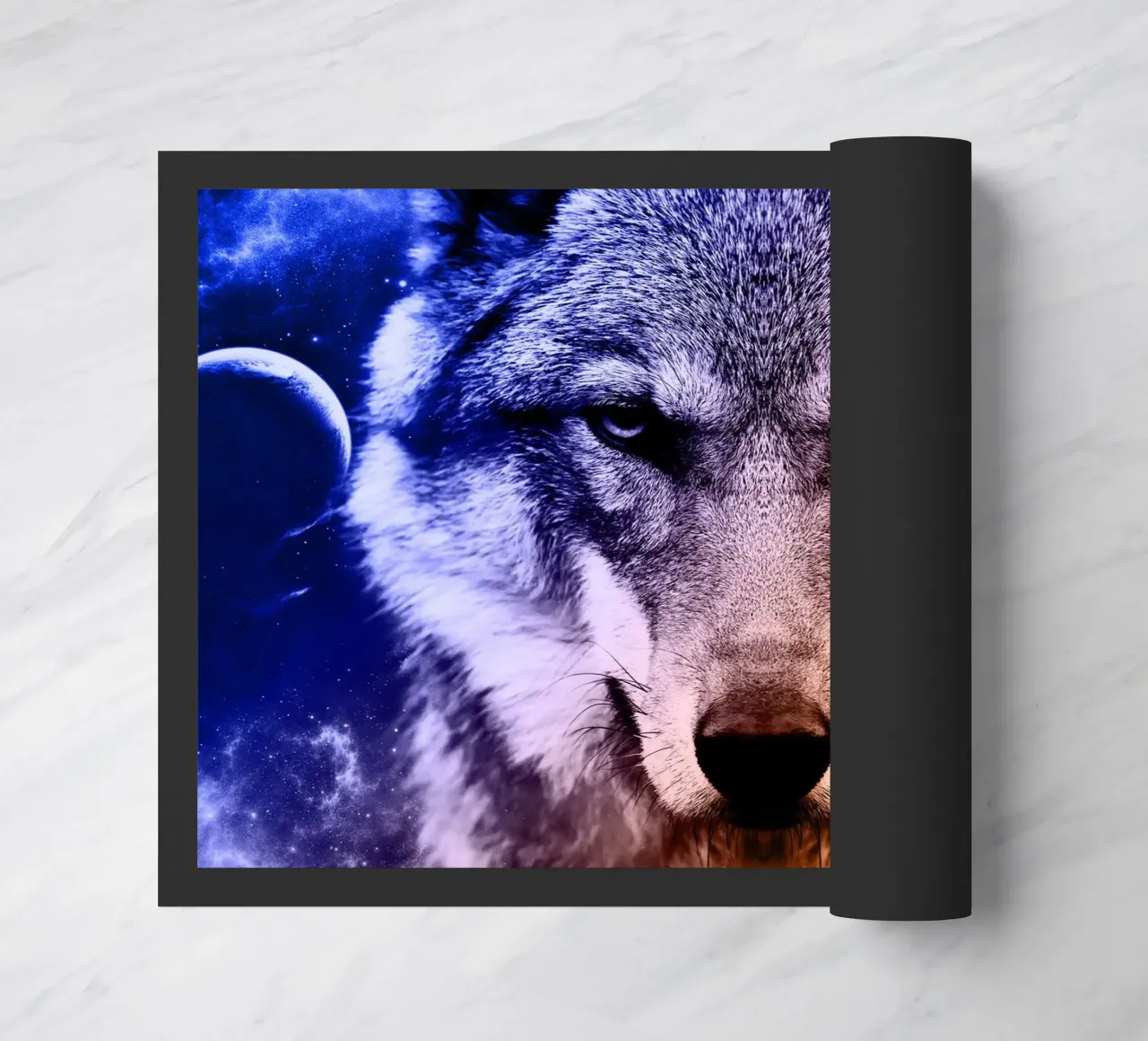 Wolf Galaxy doormat by Mateo