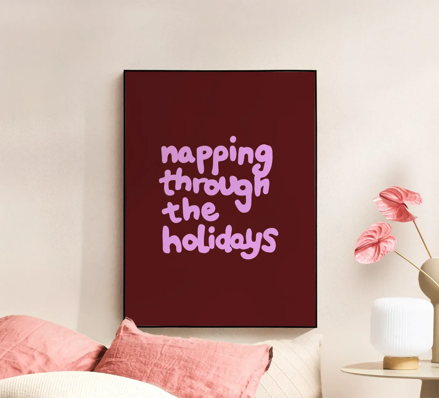 Napping through the holidays acrylic glass by Studio Memb