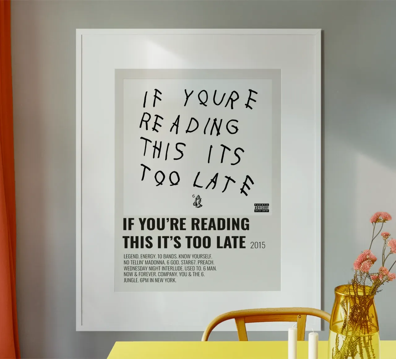 Drake If You're Reading This It's Too Late poster con telaio in legno da Roronoa7