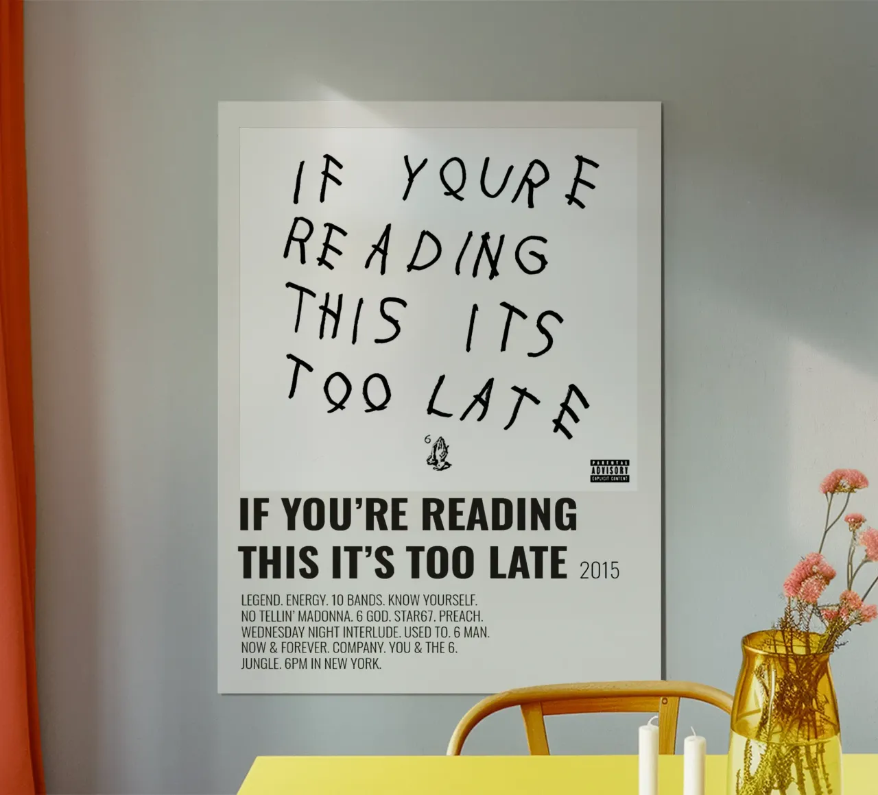 Drake If You're Reading This It's Too Late poster con telaio in legno da Roronoa7