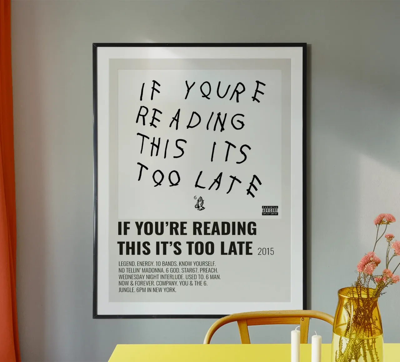 Drake If You're Reading This It's Too Late poster con telaio in legno da Roronoa7