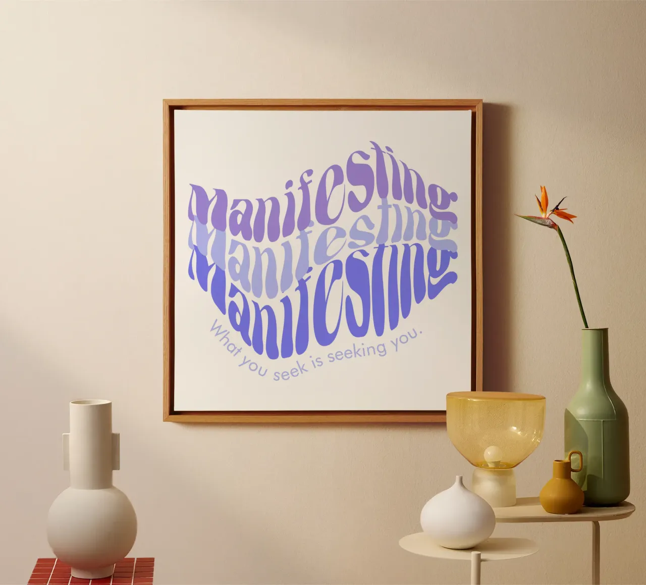 Manifesting canvas met Baklijst van milsgan