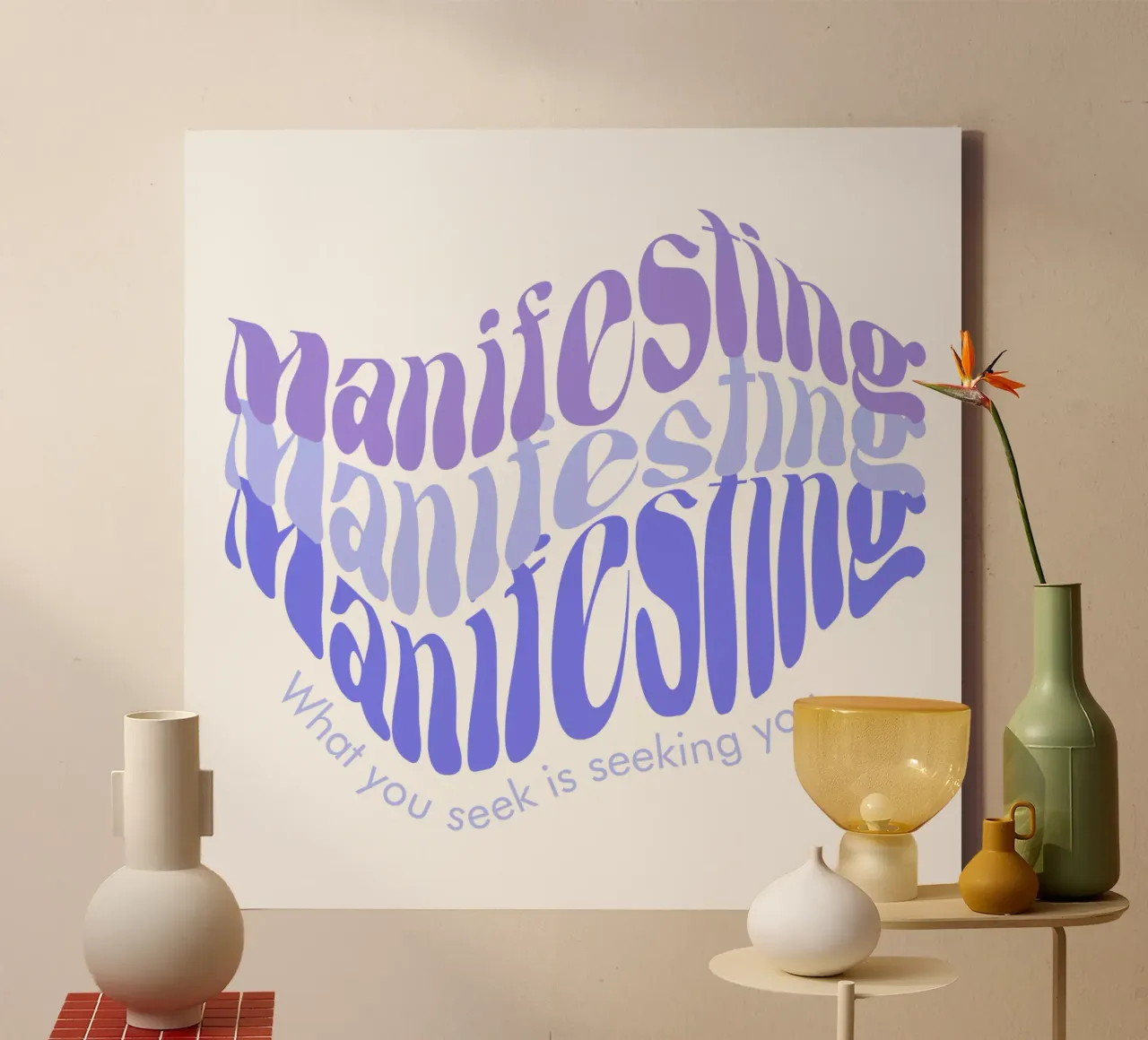 Manifesting canvas met Baklijst van milsgan