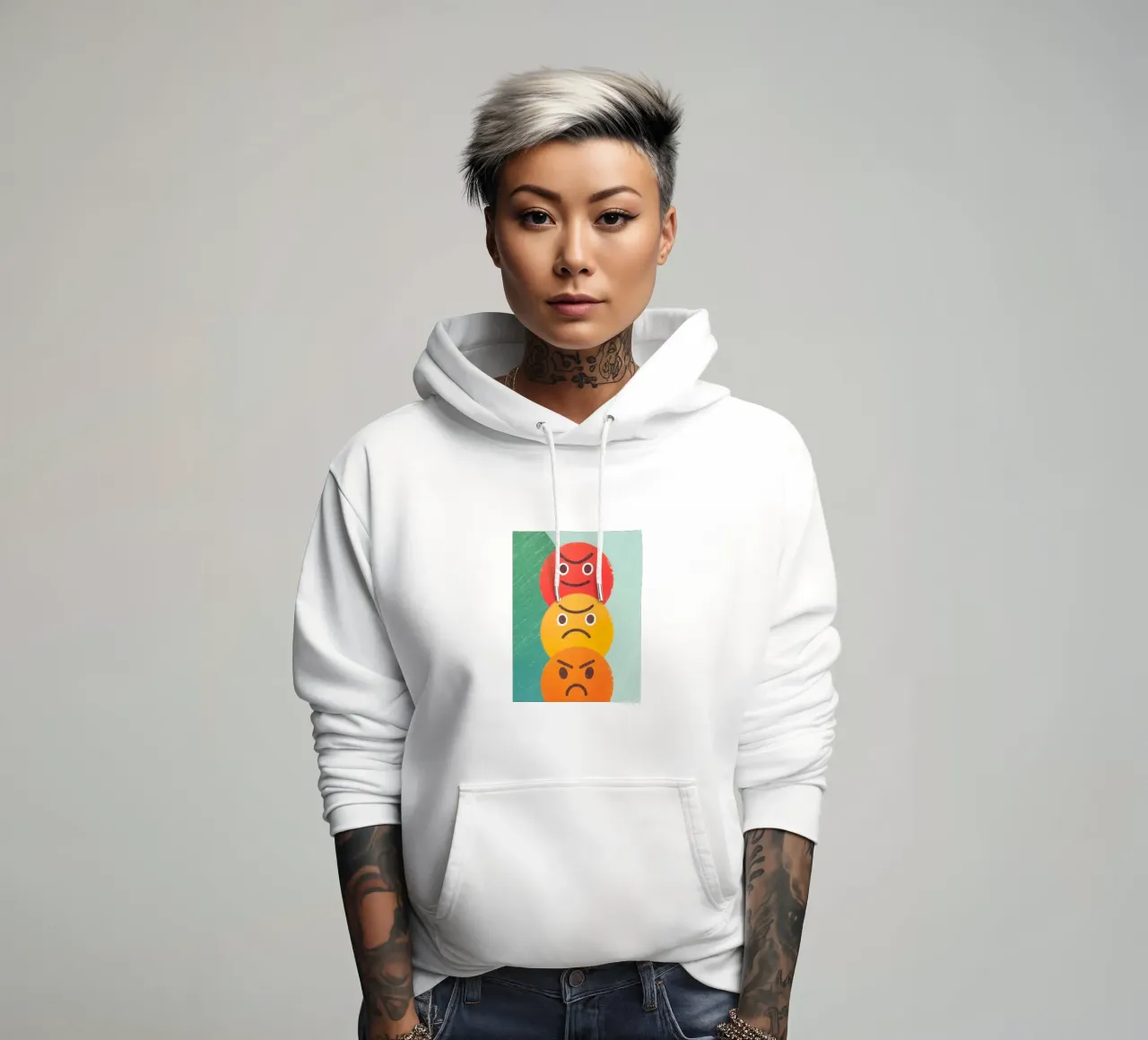 Espressione del viso arrabbiato felpa con cappuccio da LOYAL SHOP