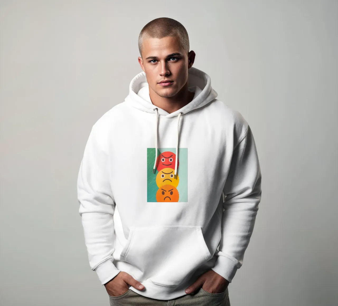 Espressione del viso arrabbiato felpa con cappuccio da LOYAL SHOP