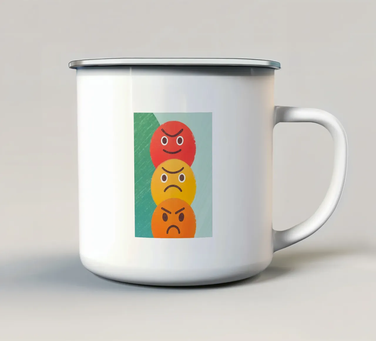 Espressione del viso arrabbiato tazza in smalto da LOYAL SHOP