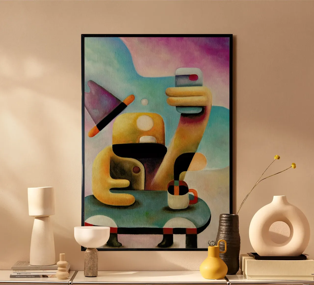 Garçon du Wifi ! poster con telaio in plastica da Antony Squizzato