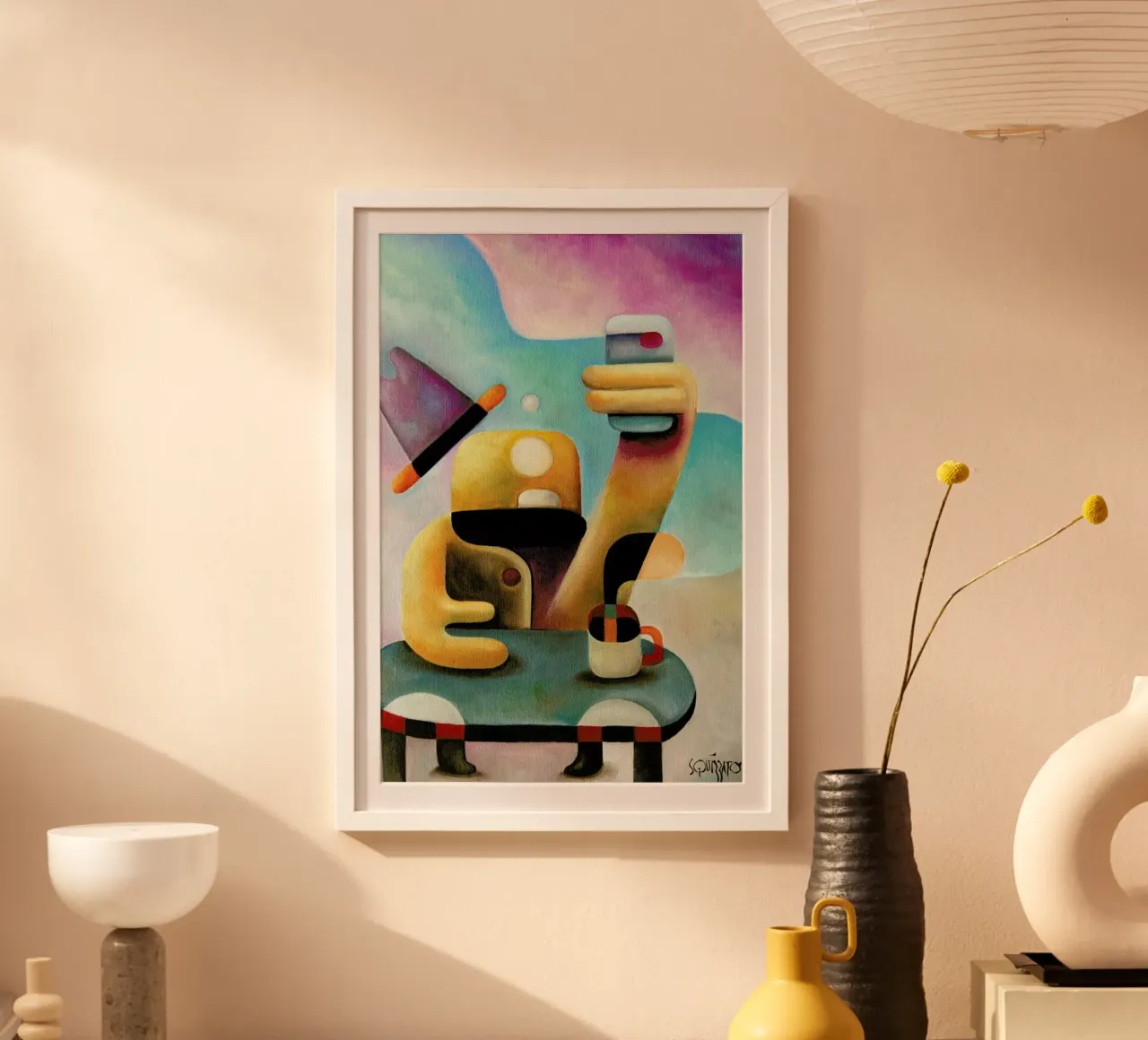 Garçon du Wifi ! poster con telaio in plastica da Antony Squizzato
