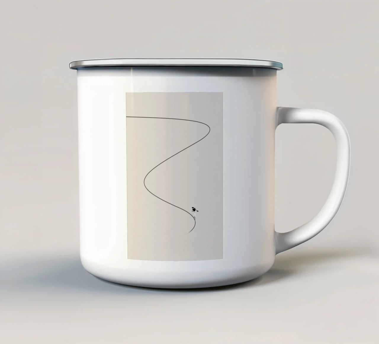 In need of Guidance 2 enamel mug by Maarten Léon