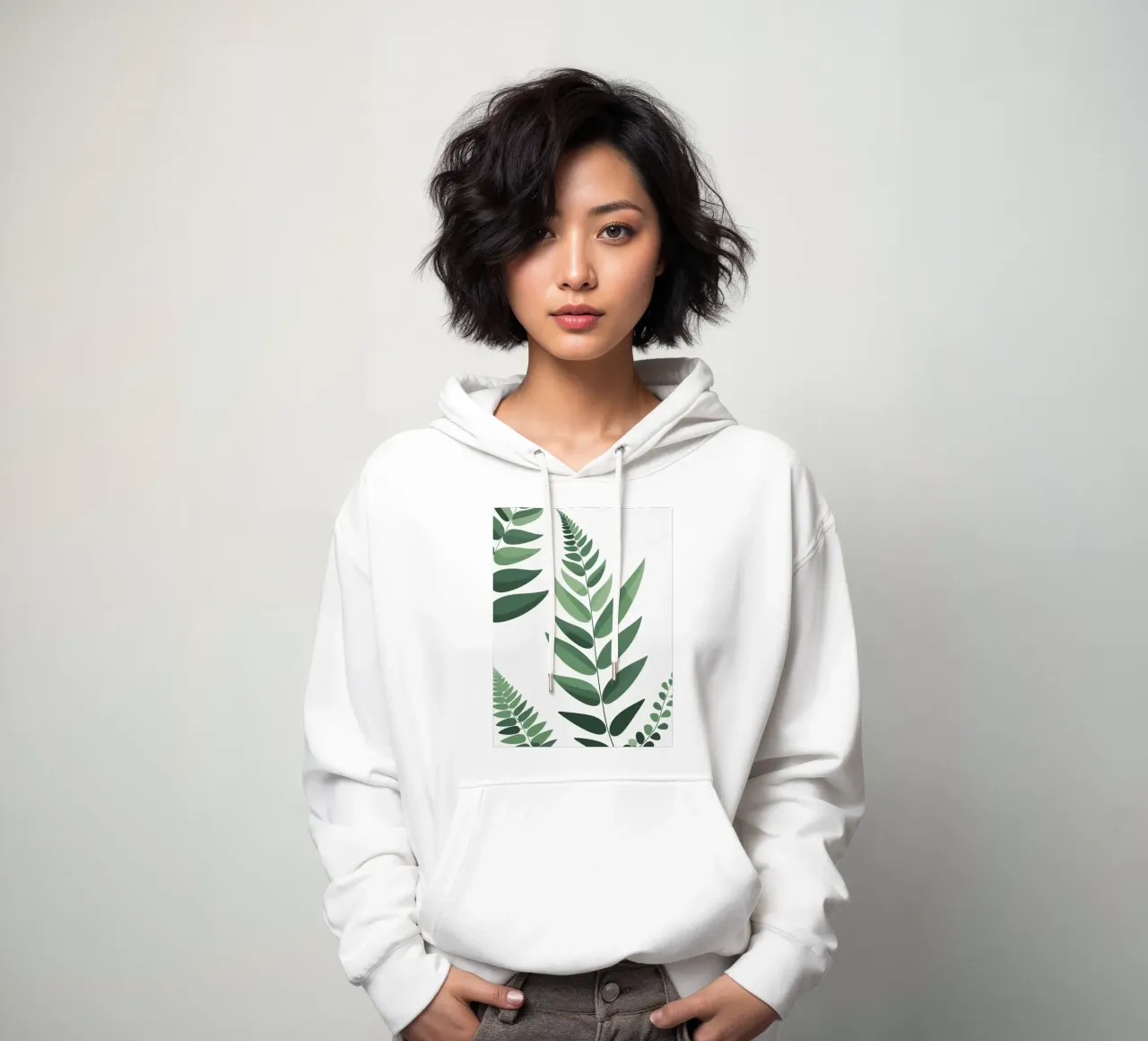 Forma astratta di felce geometrica felpa con cappuccio da Botanical Gallery