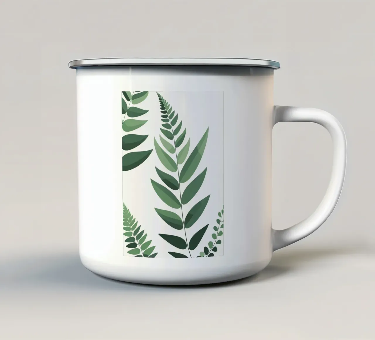 Forma astratta di felce geometrica tazza in smalto da Botanical Gallery