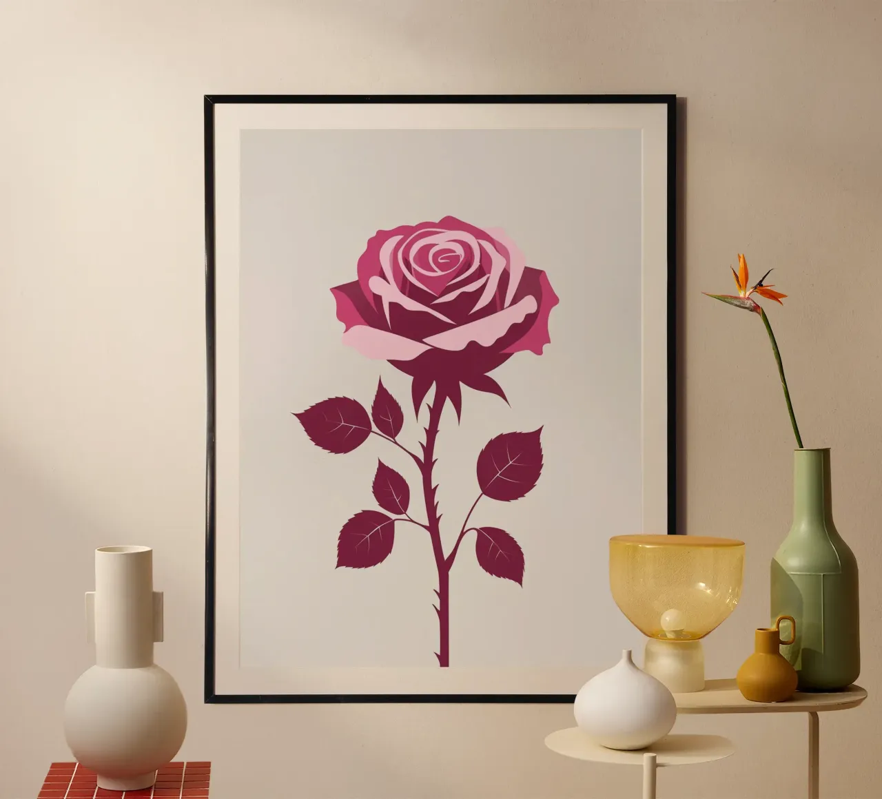 Semplice silhouette rosa carta hahnemühle da Botanical Gallery