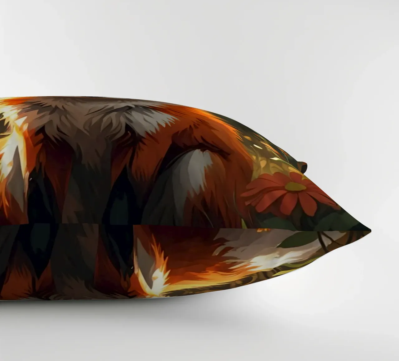 Volpe con corona nella foresta d'autunno cuscino da DesignDoodle