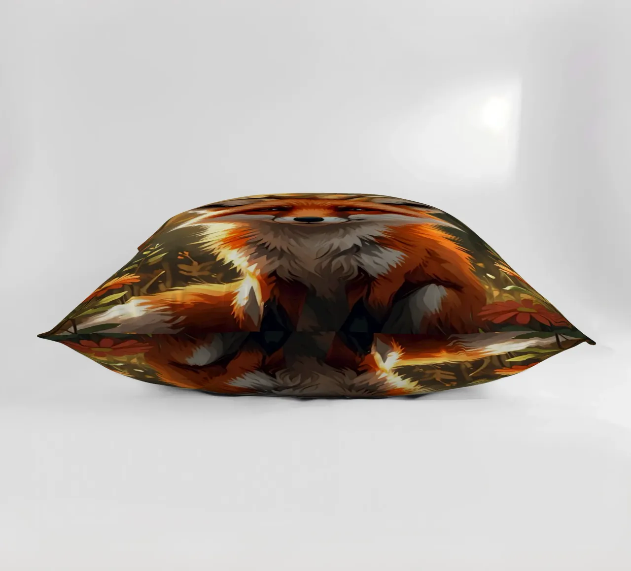 Volpe con corona nella foresta d'autunno cuscino da DesignDoodle