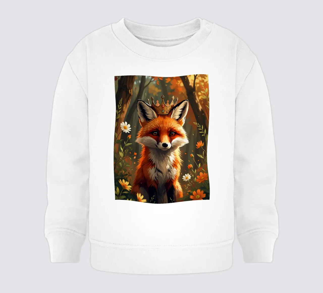 Volpe reale con corona nella foresta d'autunno felpa neonato da DesignDoodle
