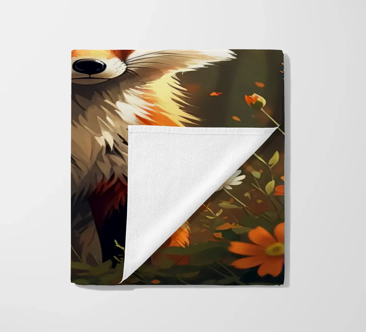 Volpe reale con corona nella foresta d'autunno telo mare da DesignDoodle