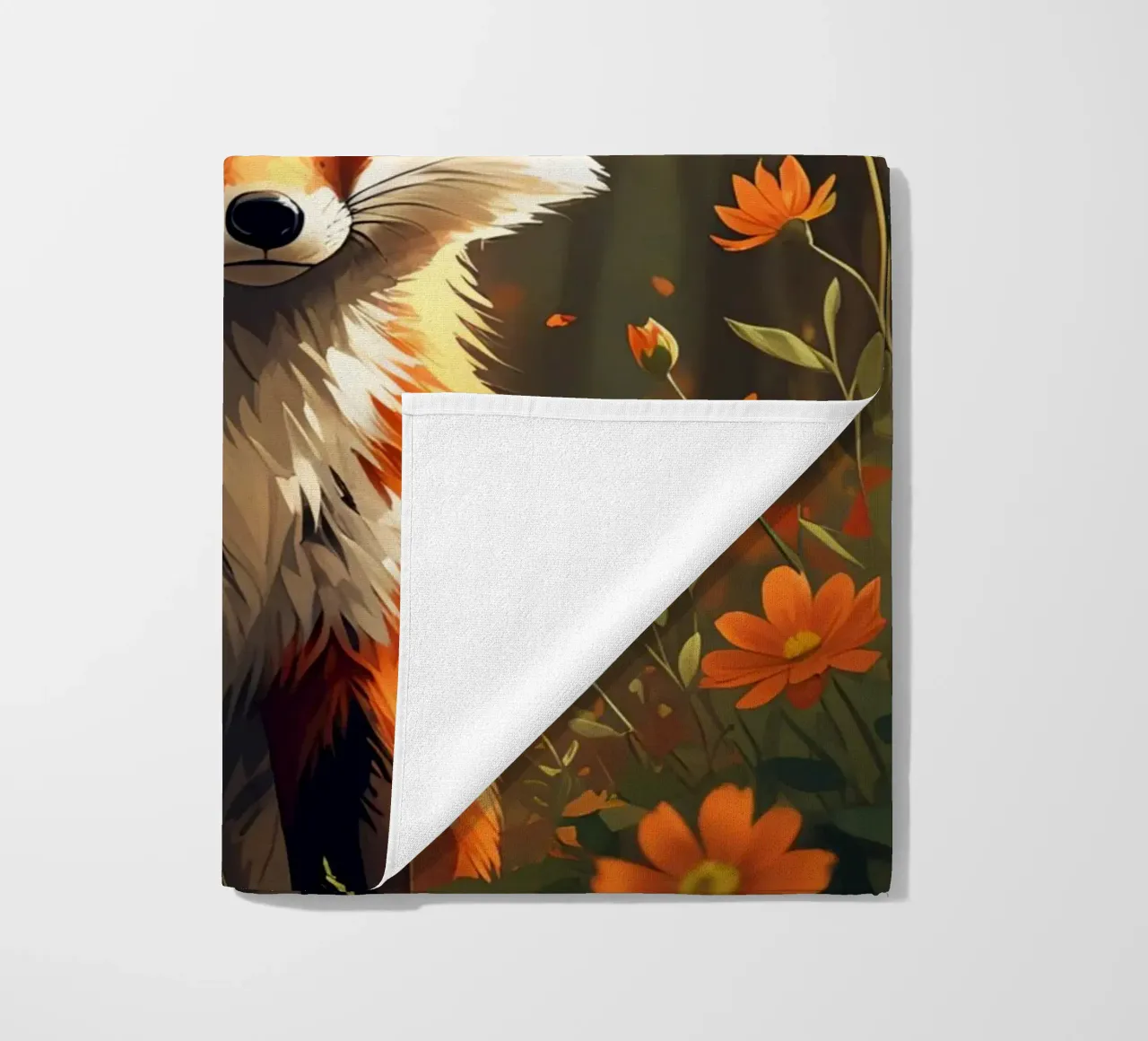 Volpe reale con corona nella foresta d'autunno telo mare da DesignDoodle