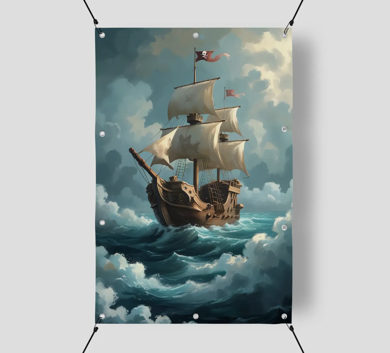 Galeone che naviga in mare aperto telo in pvc da DesignDoodle