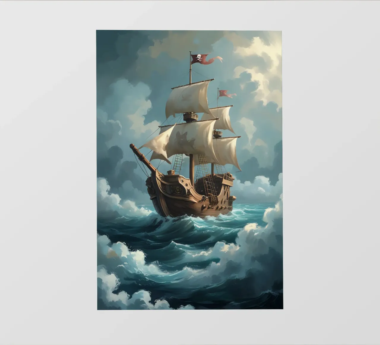 Galeone che naviga in mare aperto telo in pvc da DesignDoodle