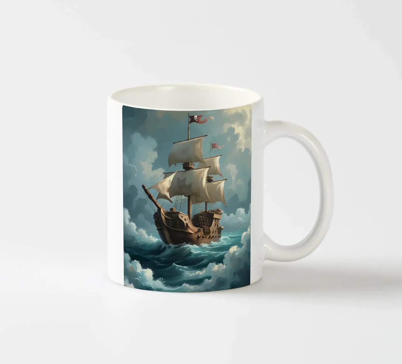 Galeone che naviga in mare aperto tazza in ceramica da DesignDoodle
