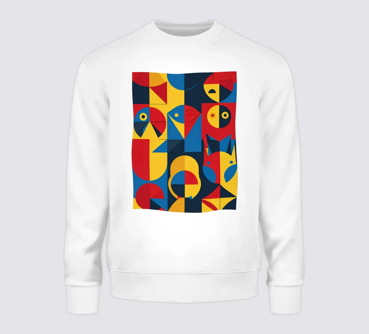 Composizione astratta geometrica con forme di animali felpa da DesignDoodle