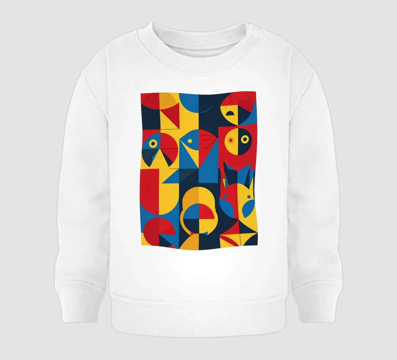 Composizione astratta geometrica con forme di animali felpa neonato da DesignDoodle