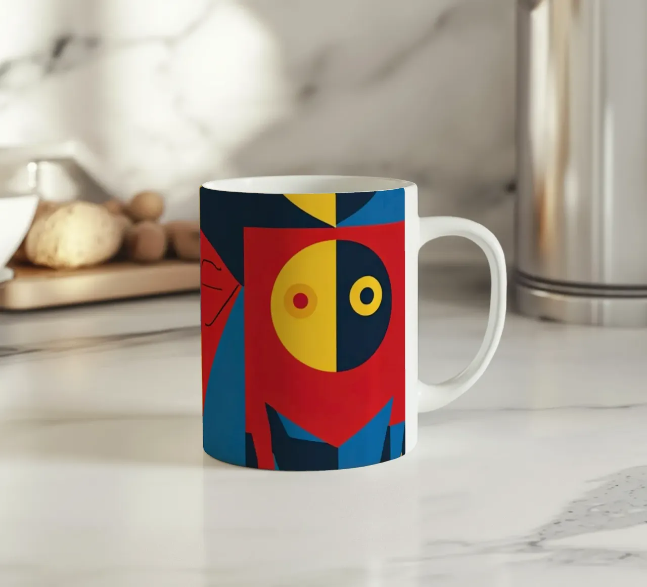 Composizione astratta geometrica con forme di animali tazza in ceramica da DesignDoodle