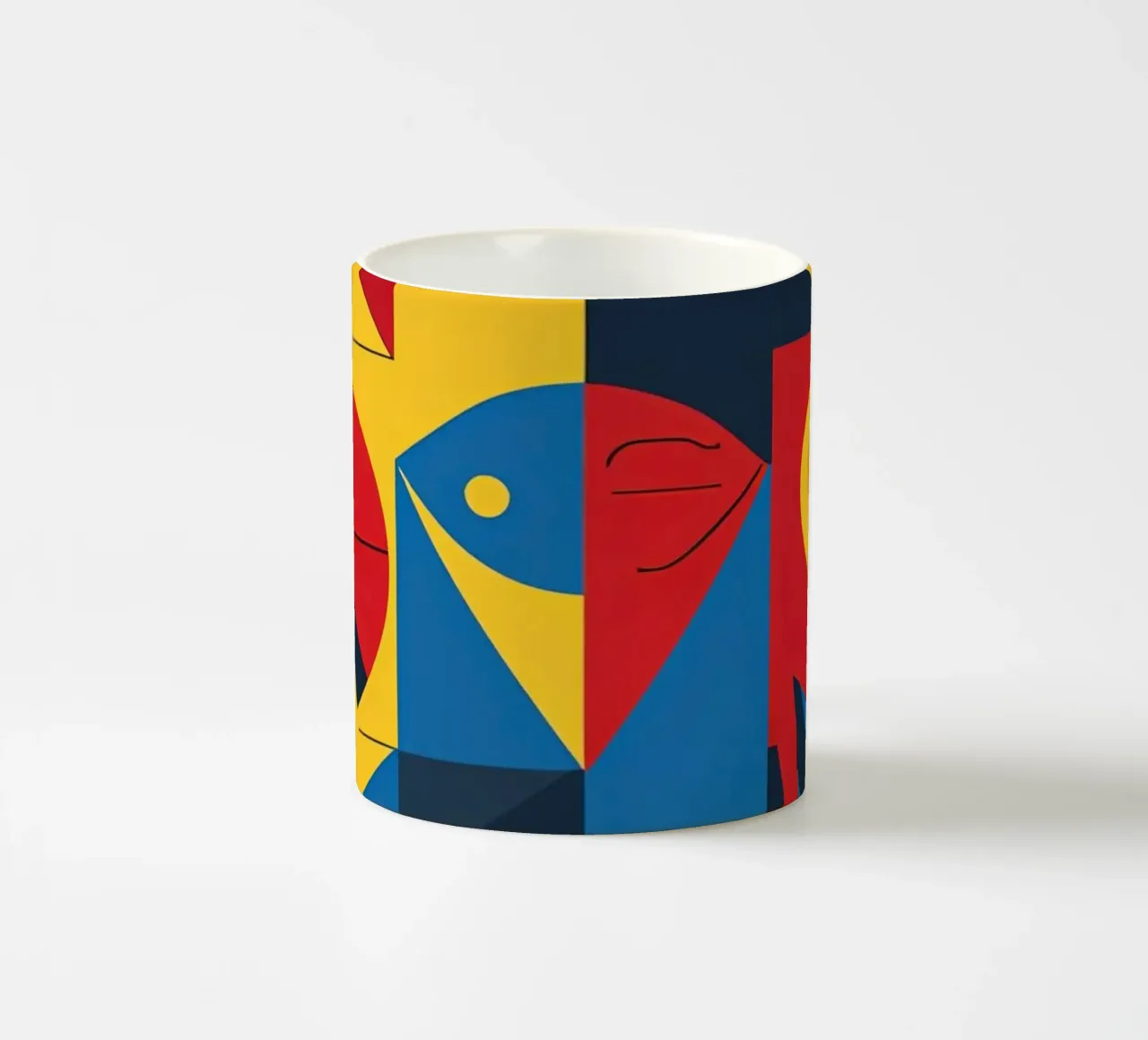 Composizione astratta geometrica con forme di animali tazza in ceramica da DesignDoodle
