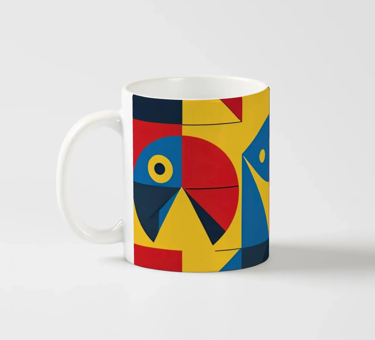 Composizione astratta geometrica con forme di animali tazza in ceramica da DesignDoodle