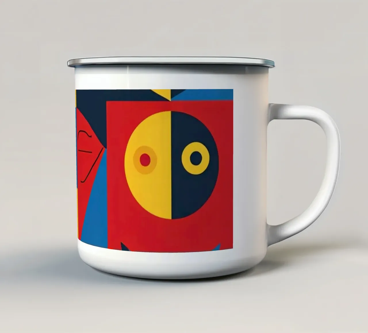 Composizione astratta geometrica con forme di animali tazza in smalto da DesignDoodle