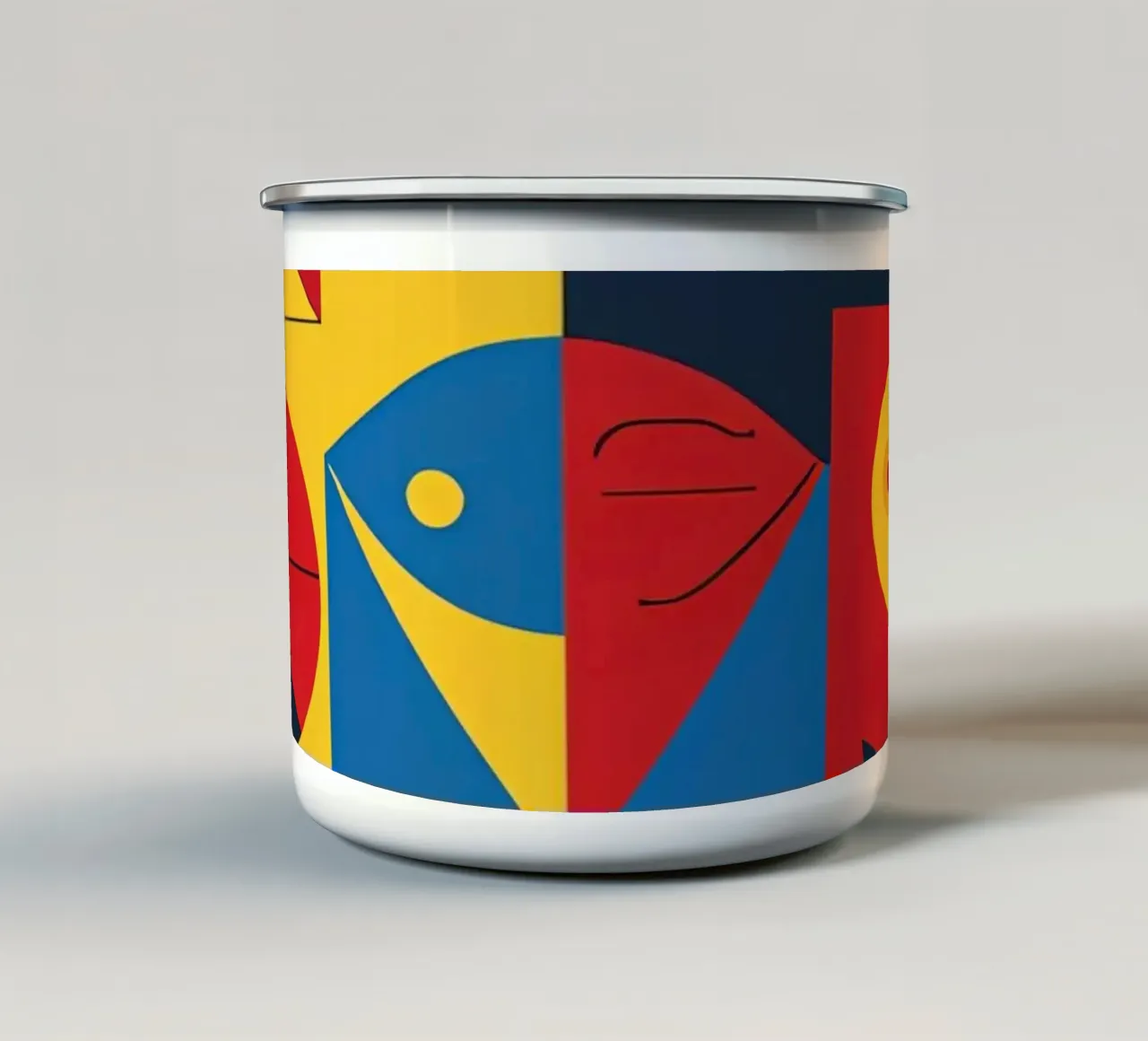 Composizione astratta geometrica con forme di animali tazza in smalto da DesignDoodle