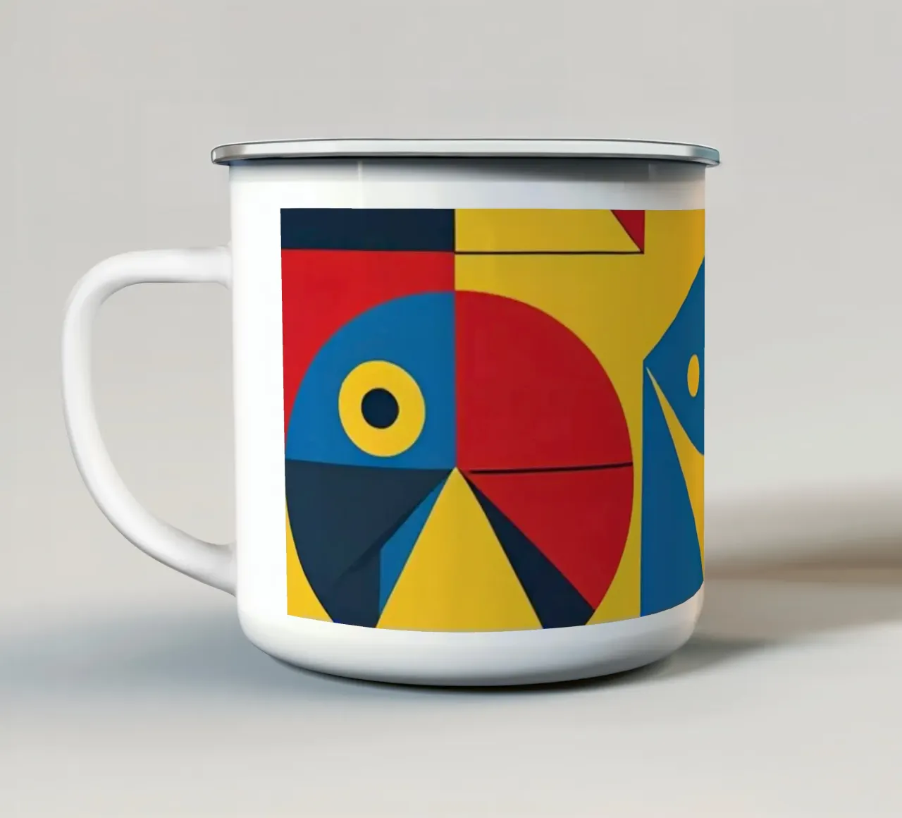 Composizione astratta geometrica con forme di animali tazza in smalto da DesignDoodle