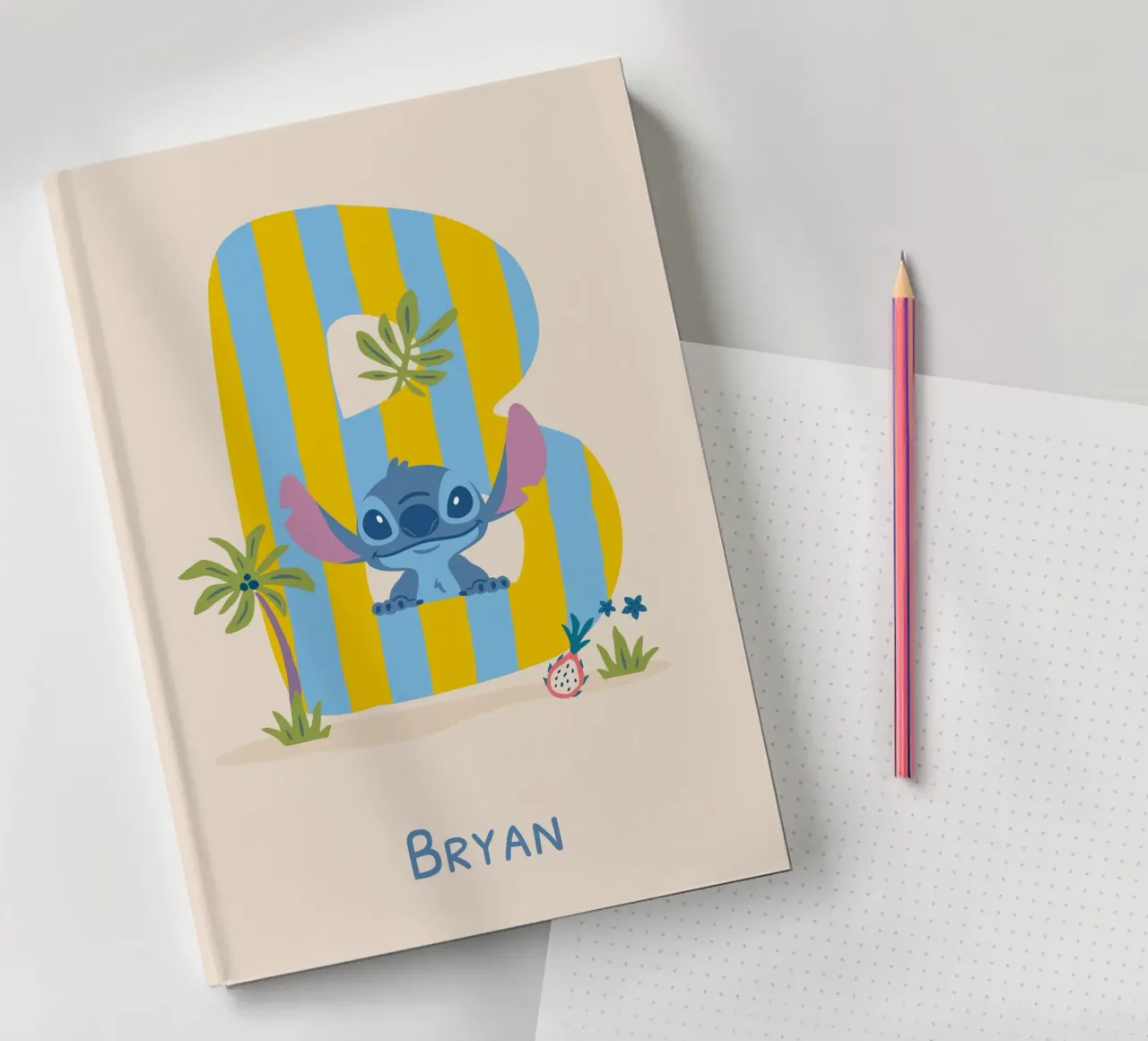 Stitch – Buchstabe B mit Namen Notizbuch von Stitch