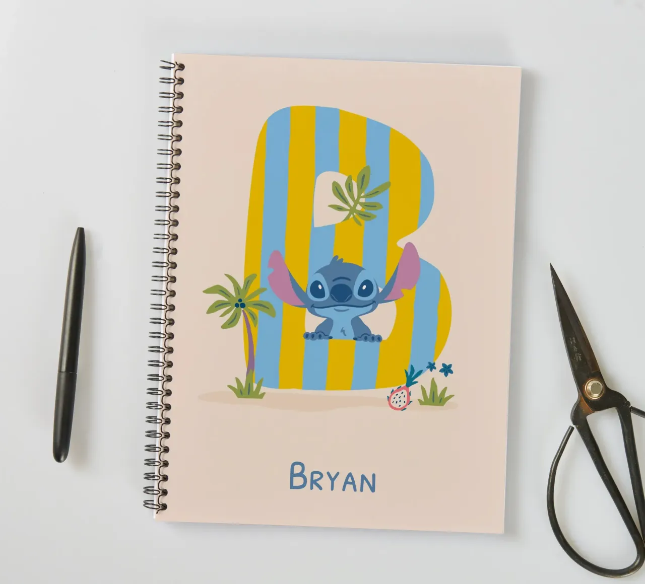 Stitch - Letter B with name spiral notebook by Stitch