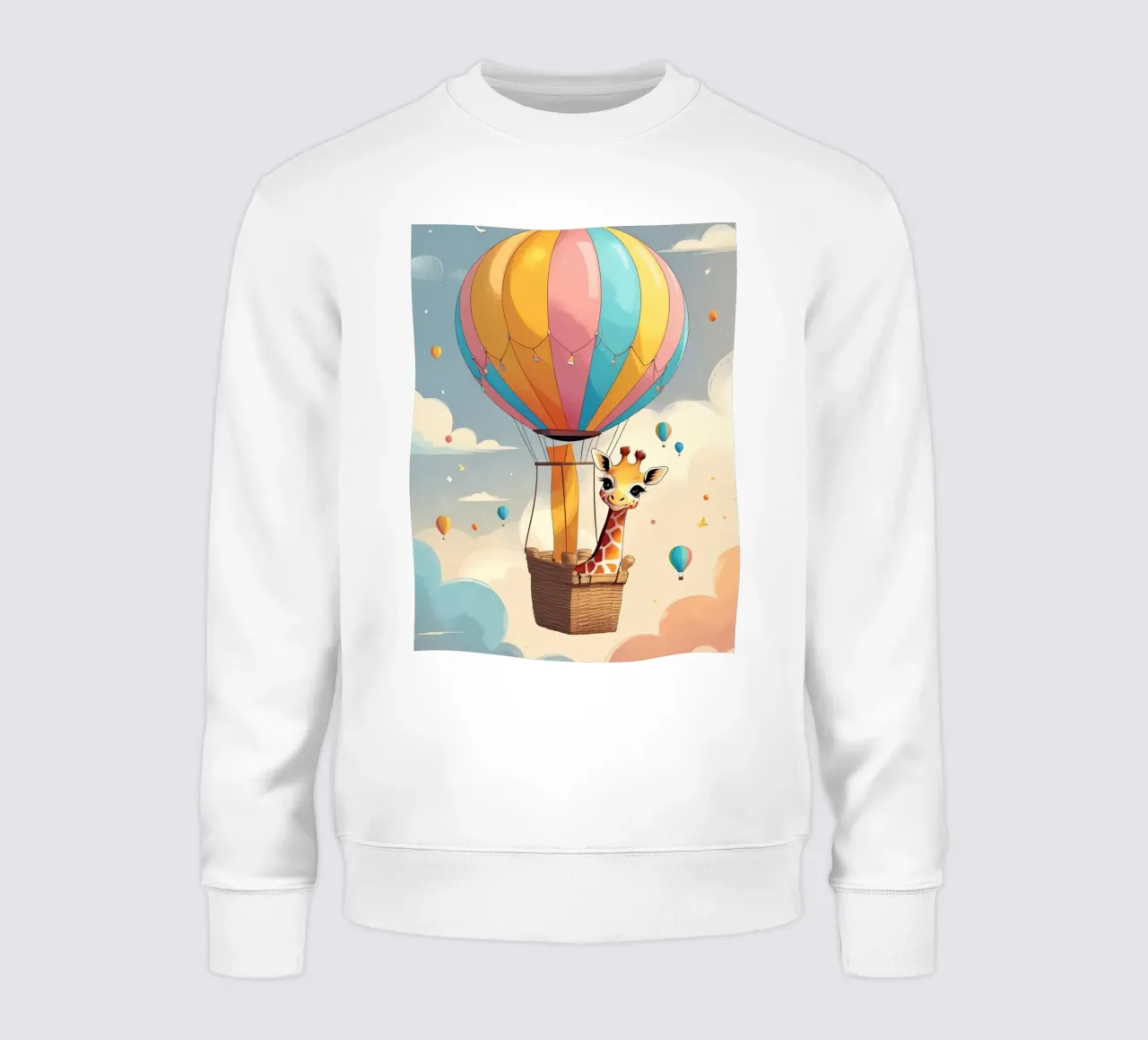 Giraffa felice in mongolfiera felpa da DesignDoodle
