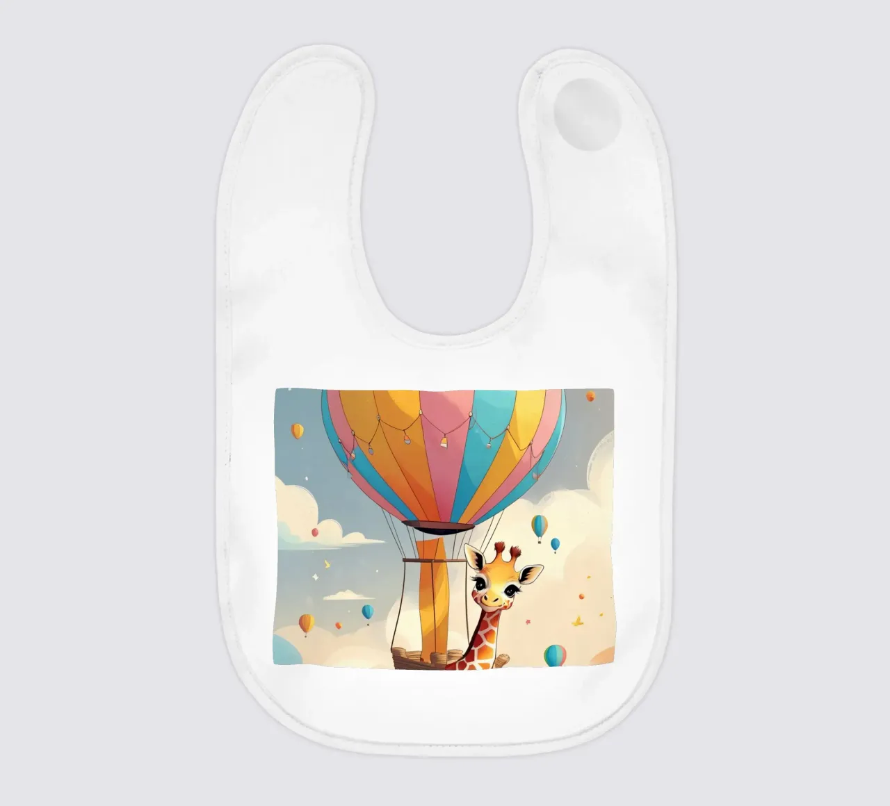 Giraffa felice in mongolfiera bavaglino da DesignDoodle