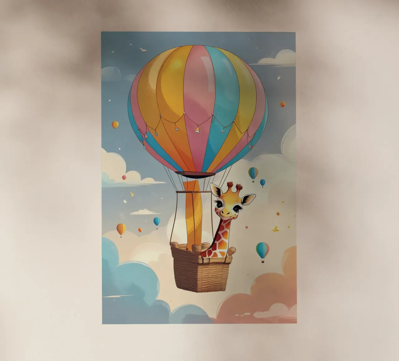 Giraffa felice in mongolfiera pellicola backlit da DesignDoodle