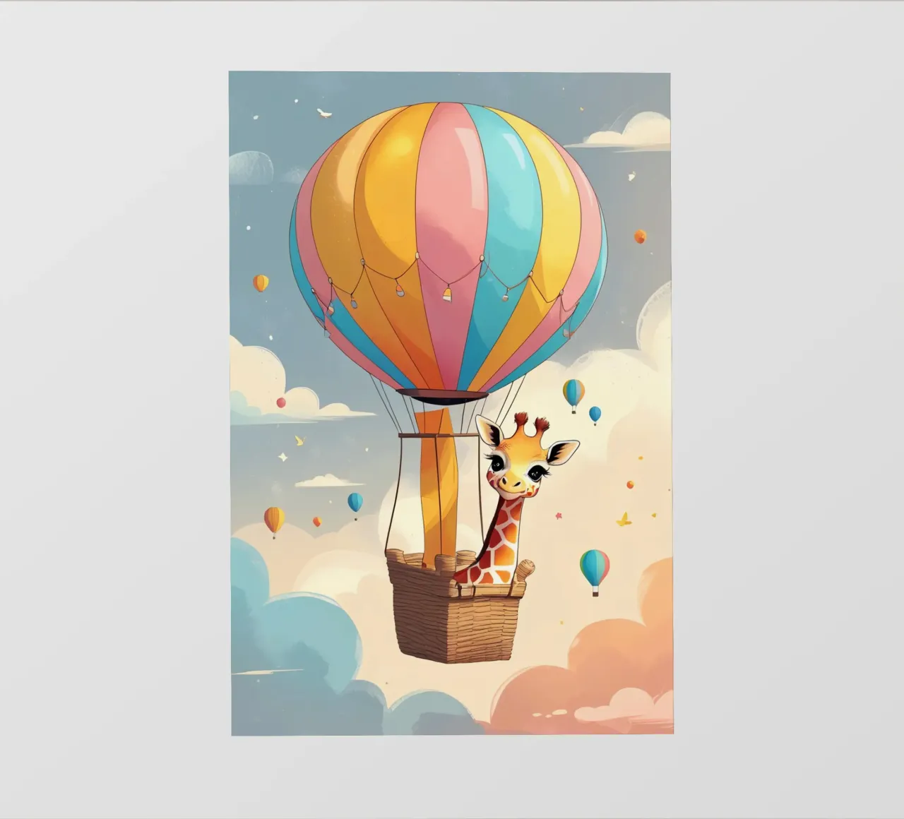 Giraffa felice in mongolfiera pellicola backlit da DesignDoodle