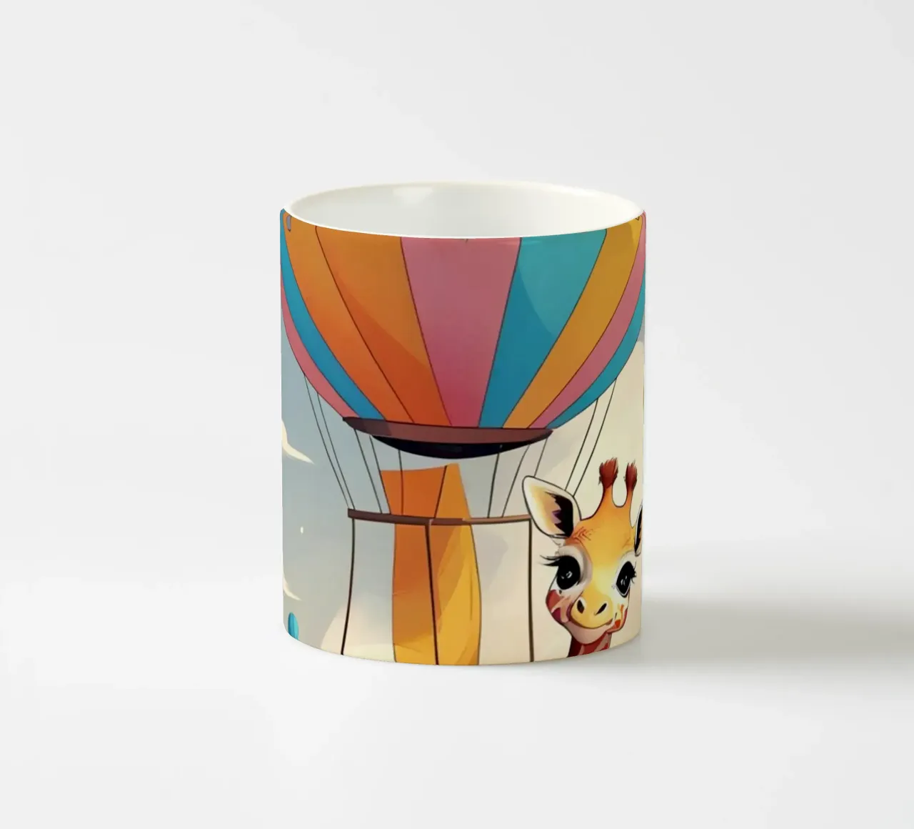 Giraffa felice in mongolfiera tazza in ceramica da DesignDoodle