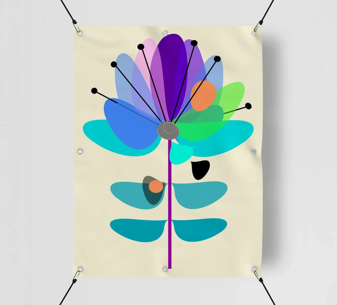 Multicolor Bloom telo in pvc da MirimoDesign