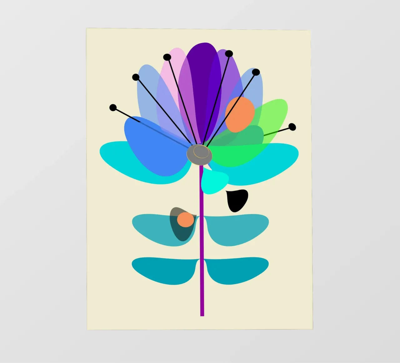 Multicolor Bloom telo in pvc da MirimoDesign