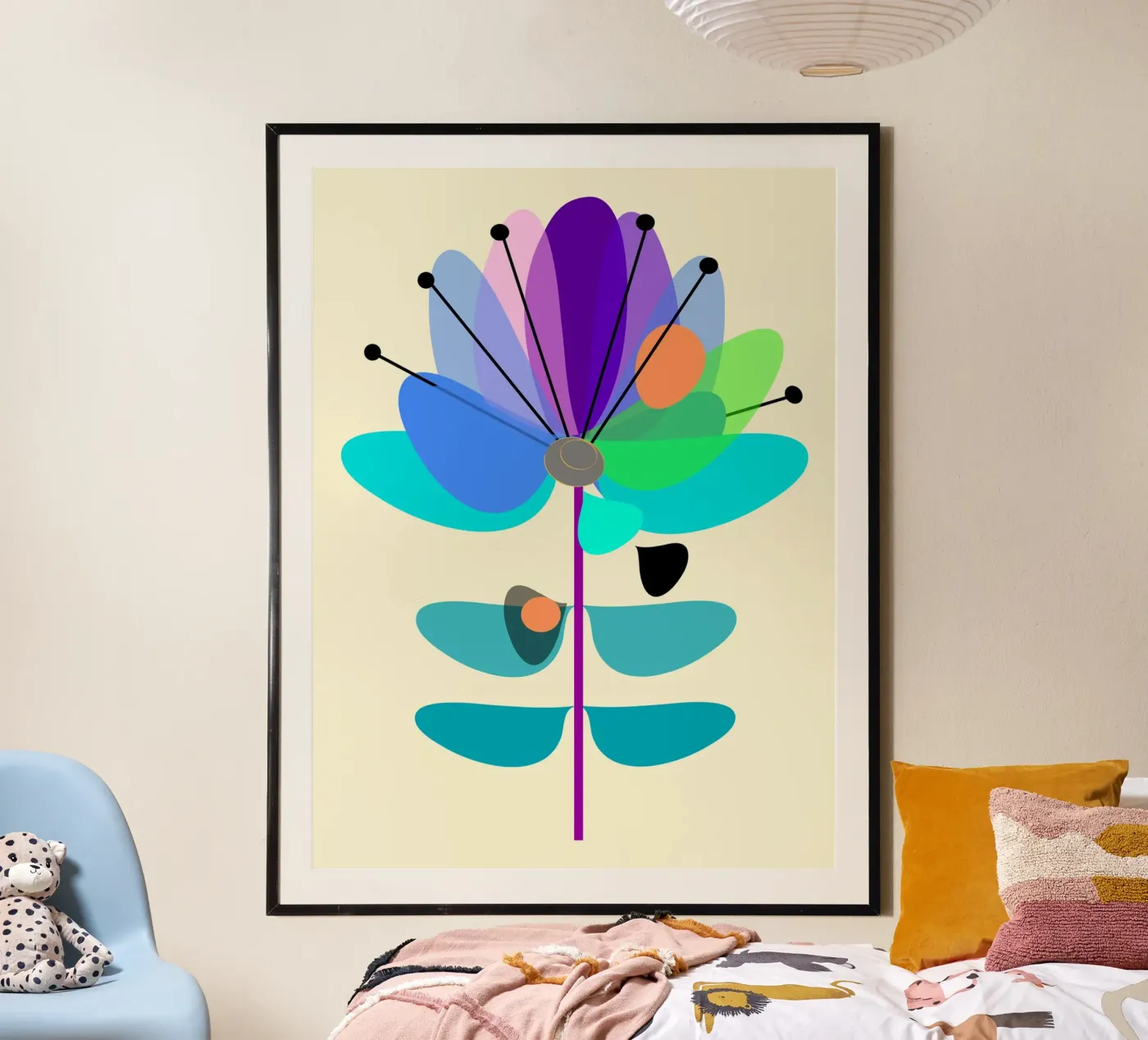 Fleur multicolore poster de MirimoDesign