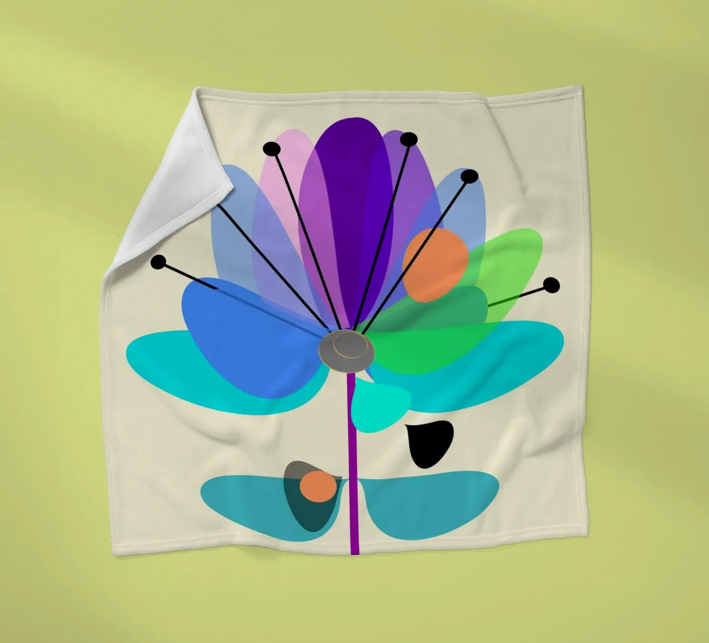 Multicolor Bloom coperta in pile da MirimoDesign