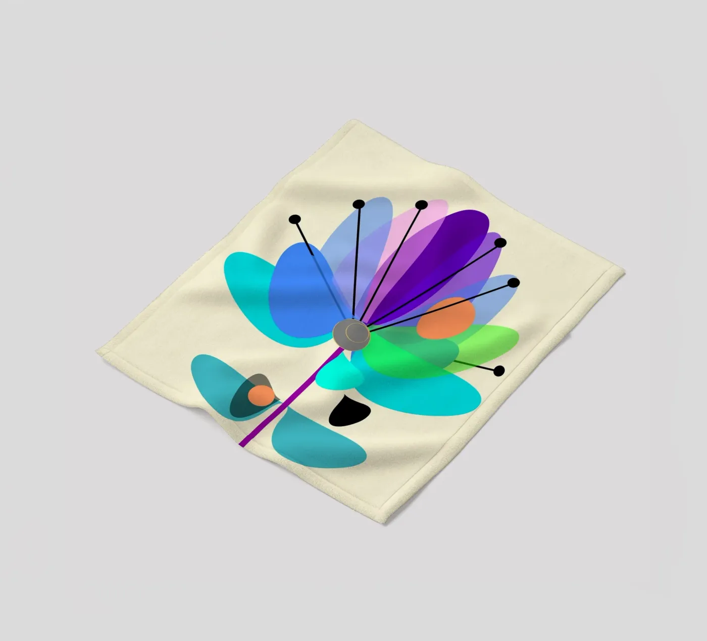 Multicolor Bloom coperta in pile da MirimoDesign