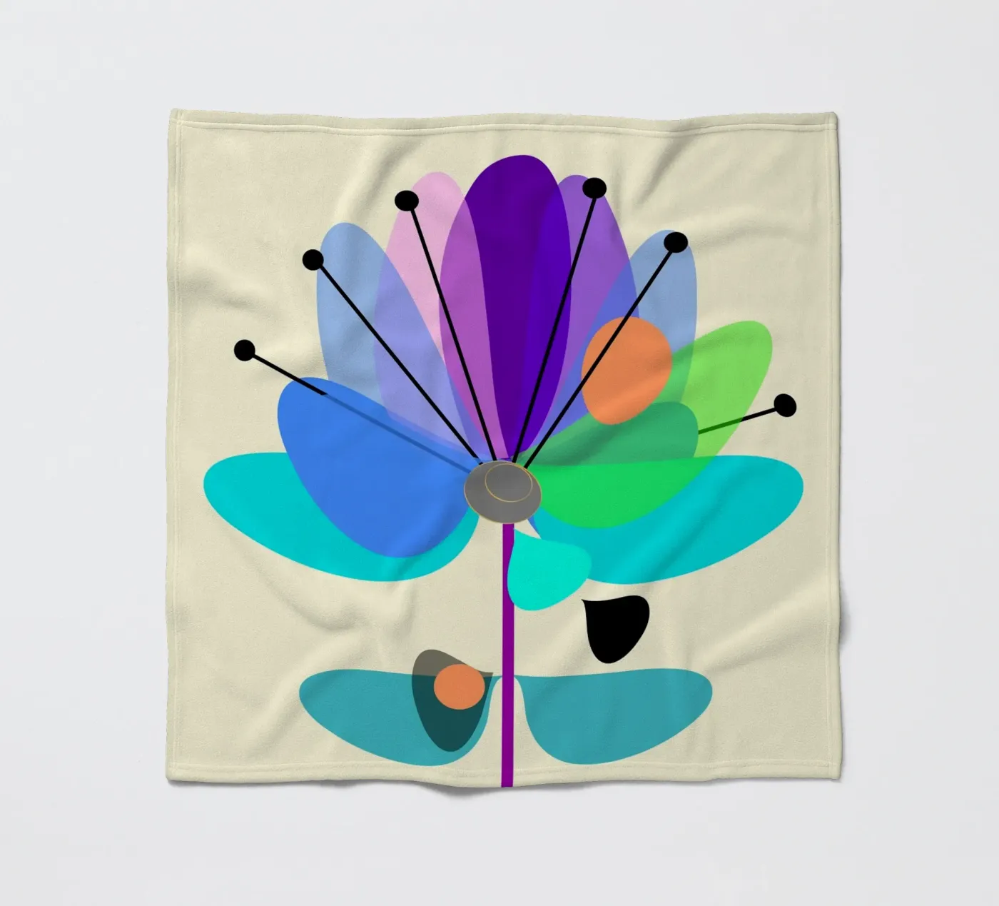 Multicolor Bloom coperta in pile da MirimoDesign