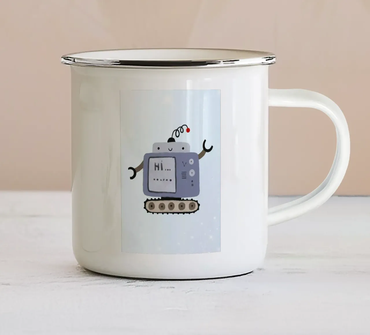 Robot decorativo per bambini. tazza in smalto da 🐹 BABY ART PRINTS