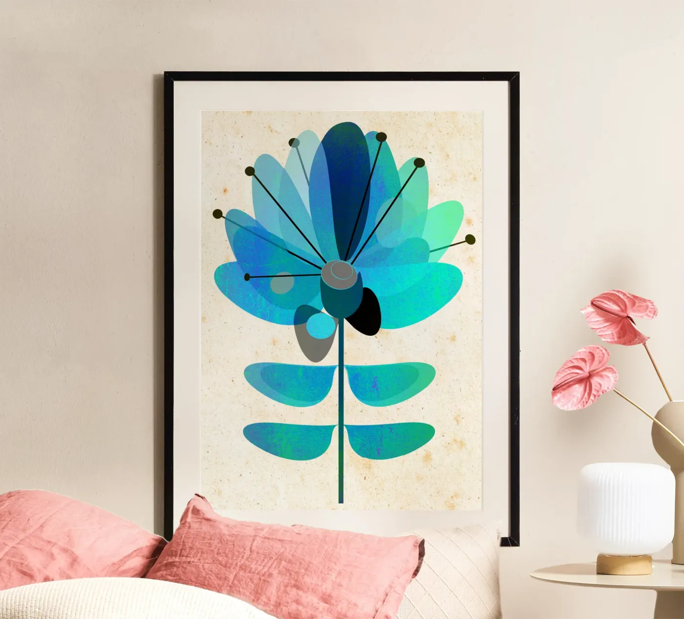 Il fiore blu poster da MirimoDesign
